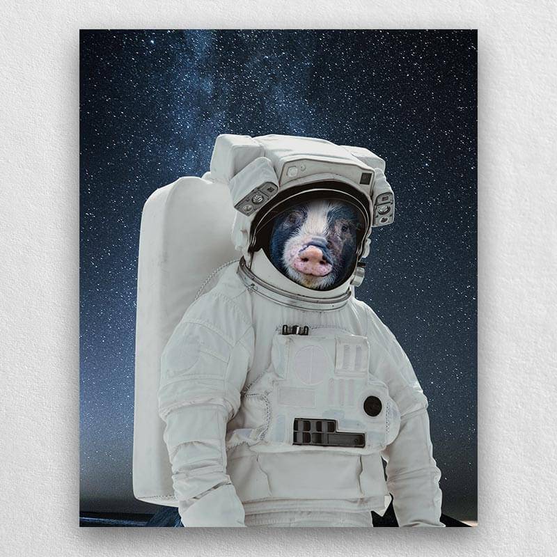 Astronaut Pet Portrait Custom Dog and Cat Portrait Canvas