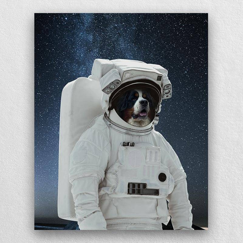 Astronaut Pet Portrait Custom Dog and Cat Portrait Canvas