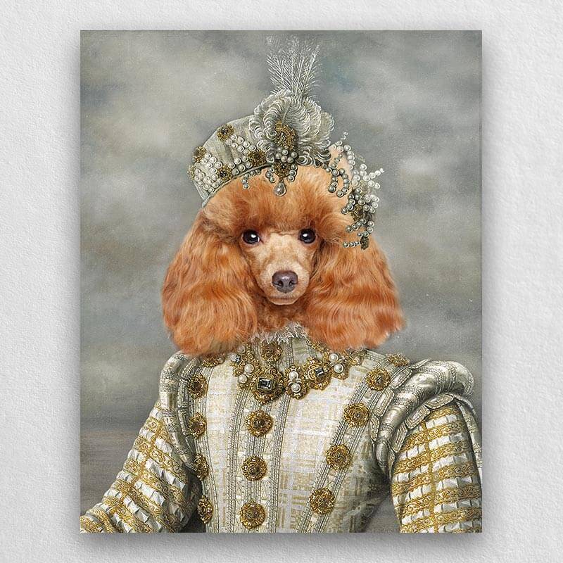 Princess Pet Portrait Custom Renaissance Pet Art Canvas