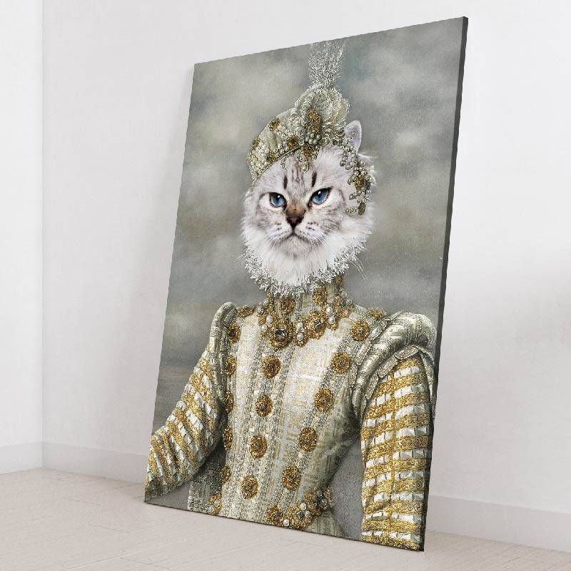 Princess Pet Portrait Custom Renaissance Pet Art Canvas