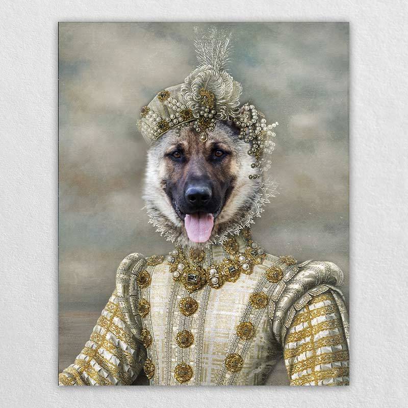 Princess Pet Portrait Custom Renaissance Pet Art Canvas