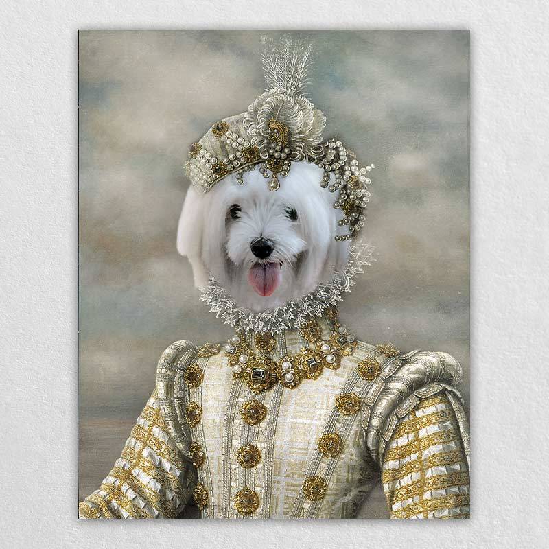 Princess Pet Portrait Custom Renaissance Pet Art Canvas