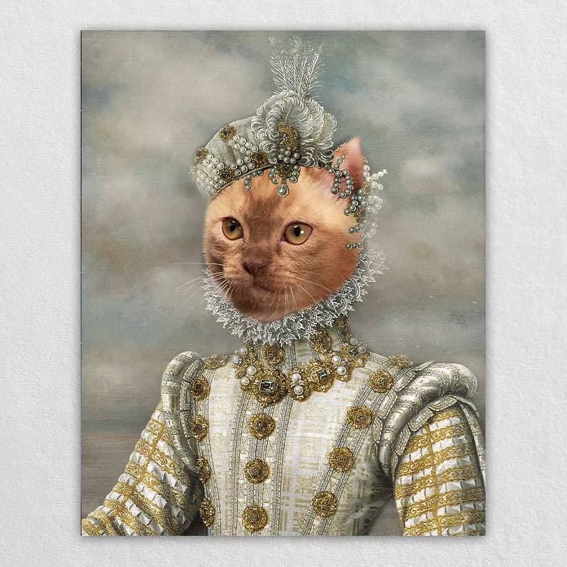 Princess Pet Portrait Custom Renaissance Pet Art Canvas