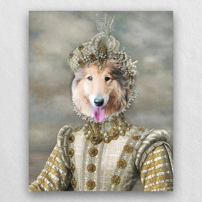 Princess Pet Portrait Custom Renaissance Pet Art Canvas