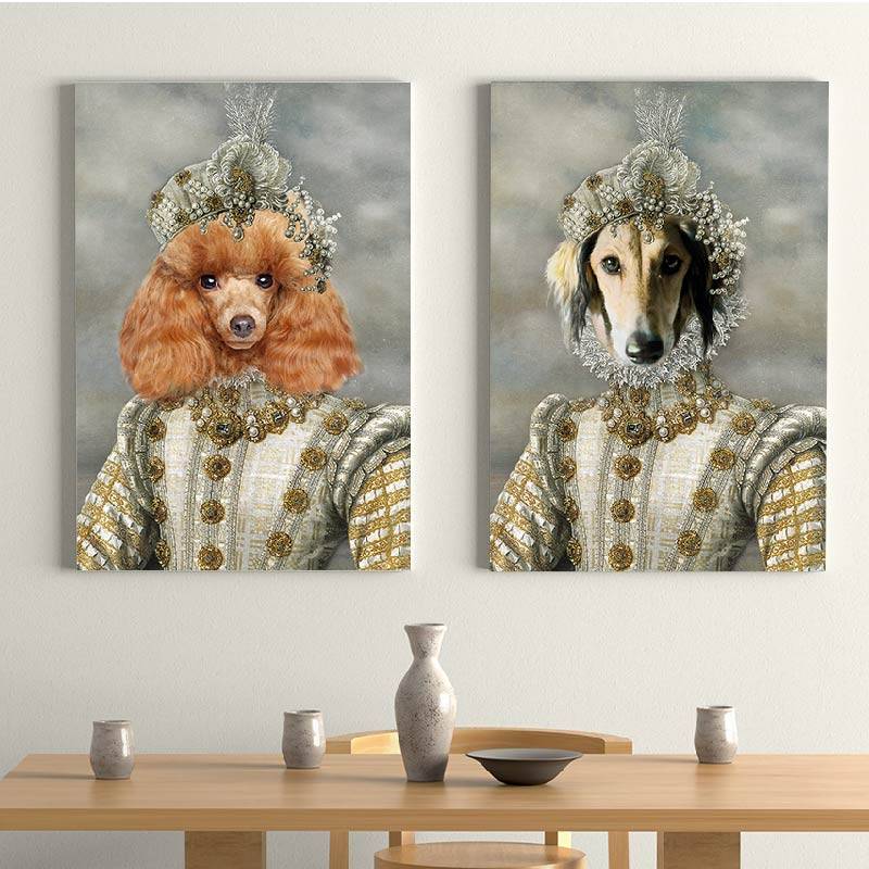 Princess Pet Portrait Custom Renaissance Pet Art Canvas