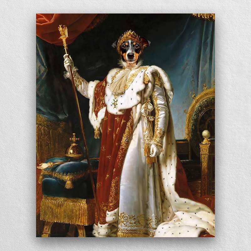 Napoleon Dog Portrait Royal Pet Paintings Portrait With Cat