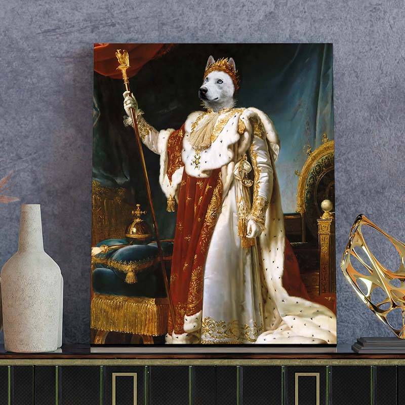 Napoleon Dog Portrait Royal Pet Paintings Portrait With Cat