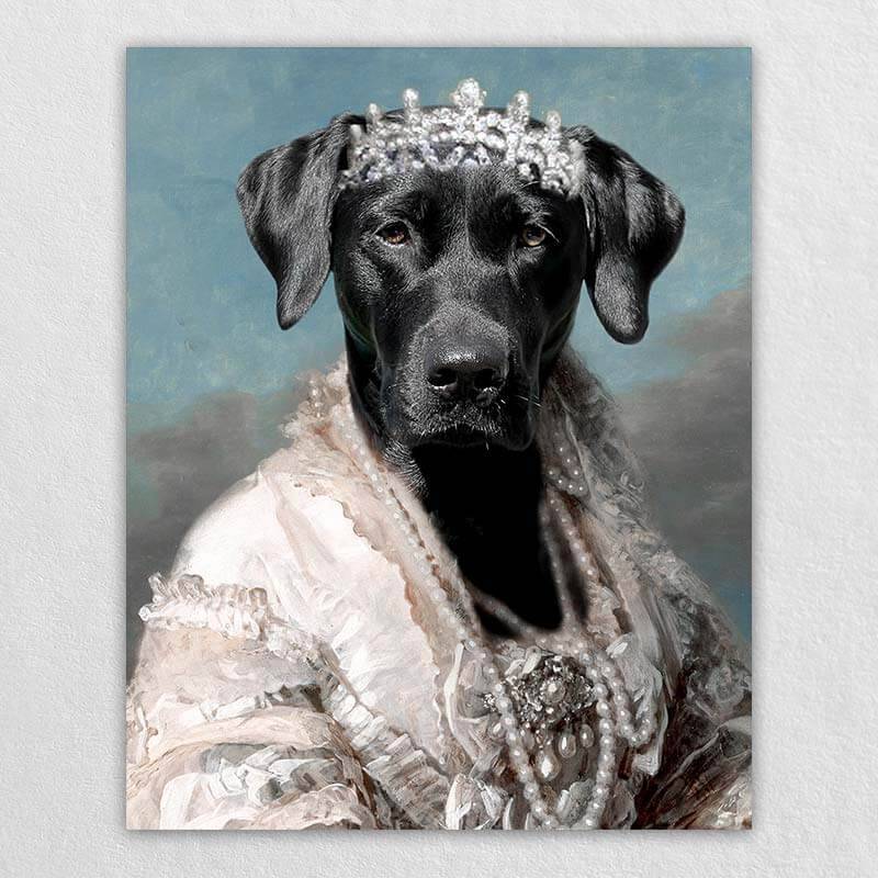 Queen Maria Pet Portrait Funny Cat and Dog Prints Pet Paintings