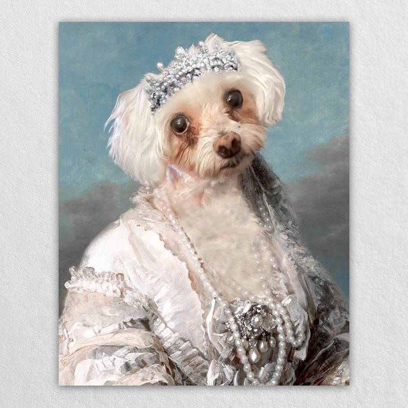 Queen Maria Pet Portrait Funny Cat and Dog Prints Pet Paintings