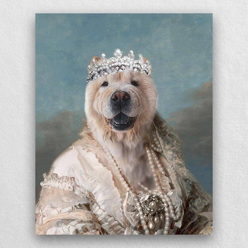 Queen Maria Pet Portrait Funny Cat and Dog Prints Pet Paintings