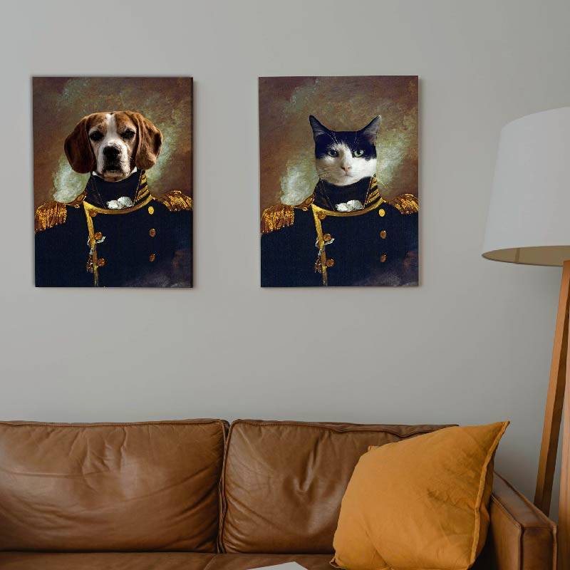 Admiral Dog Portrait Custom Pet Royalty Paintings