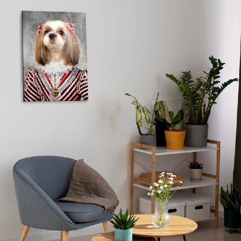 Royal Cat Dog Portrait Art Custom Pet Artwork Canvas