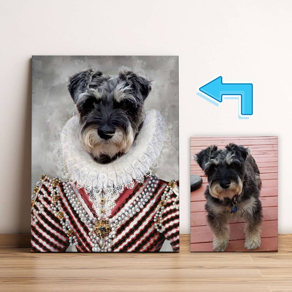 Royal Cat Dog Portrait Art Custom Pet Artwork Canvas