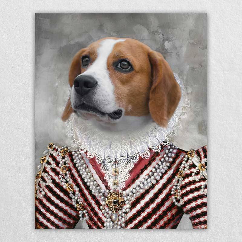 Royal Cat Dog Portrait Art Custom Pet Artwork Canvas