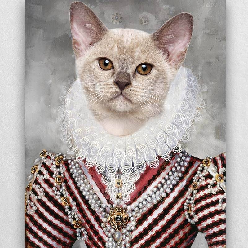 Royal Cat Dog Portrait Art Custom Pet Artwork Canvas