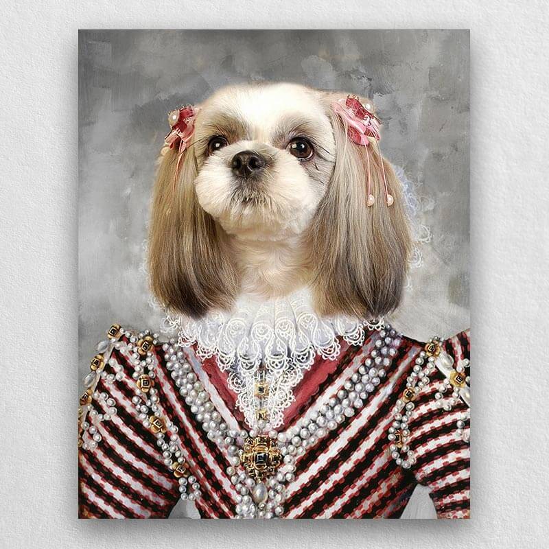 Royal Cat Dog Portrait Art Custom Pet Artwork Canvas