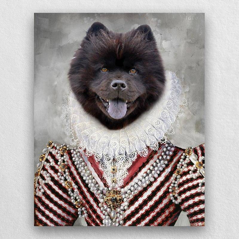 Royal Cat Dog Portrait Art Custom Pet Artwork Canvas