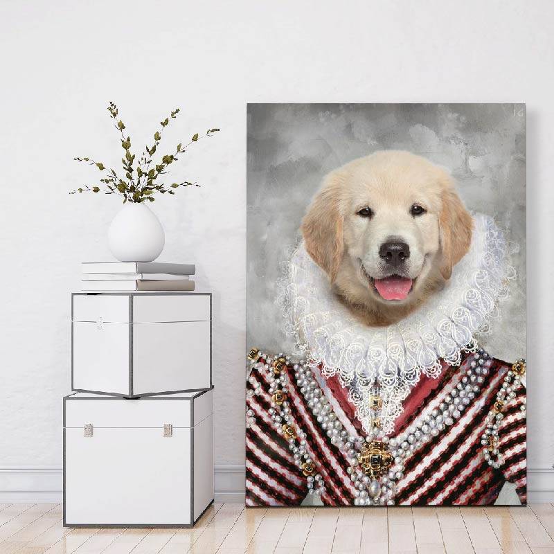 Royal Cat Dog Portrait Art Custom Pet Artwork Canvas