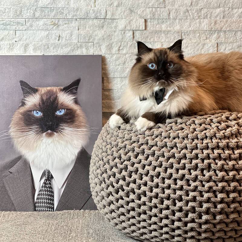 Pet In Suit Painting Custom Dog Cat Suit Portrait