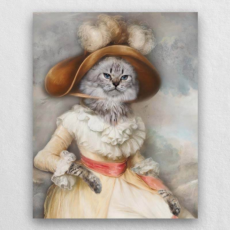 Vintage Pet Portraits Dog Canvas Portraits For Female Pets