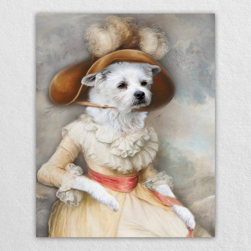 Vintage Pet Portraits Dog Canvas Portraits For Female Pets