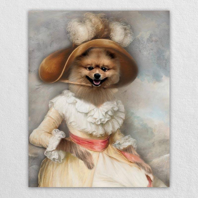 Vintage Pet Portraits Dog Canvas Portraits For Female Pets