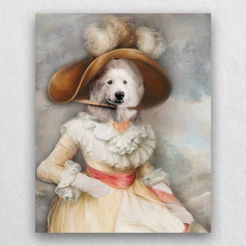 Vintage Pet Portraits Dog Canvas Portraits For Female Pets