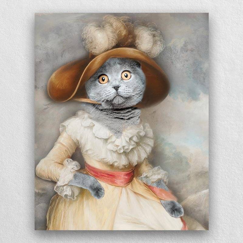 Vintage Pet Portraits Dog Canvas Portraits For Female Pets