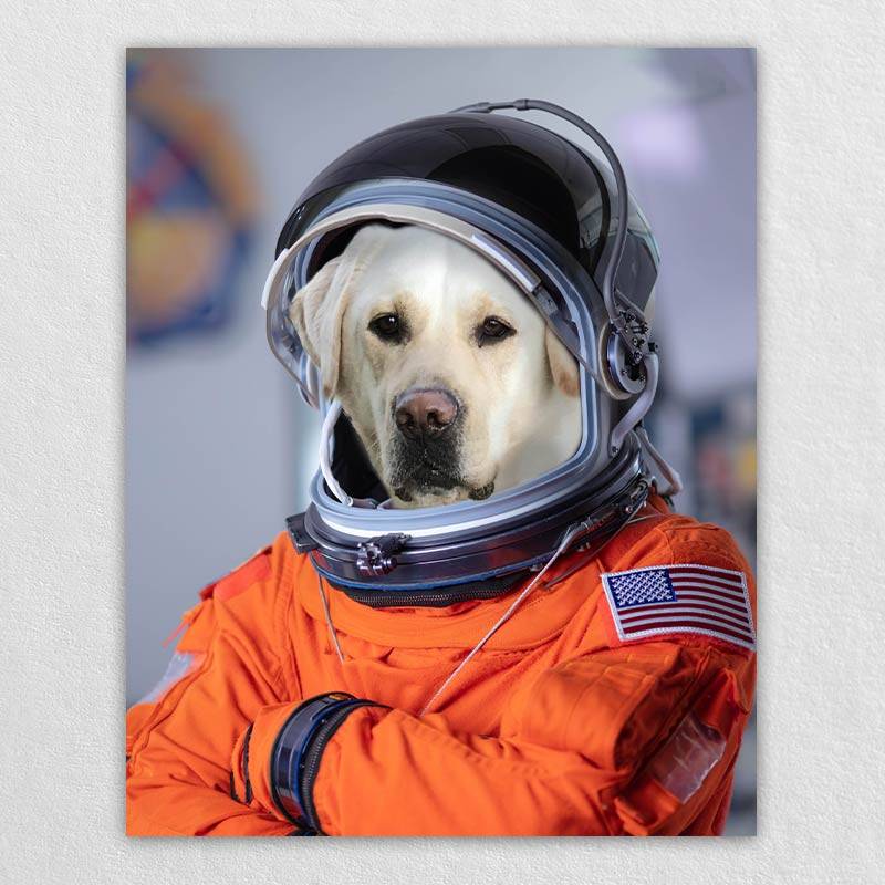 Custom Pet Astronaut Portrait Animal Portraits On Canvas