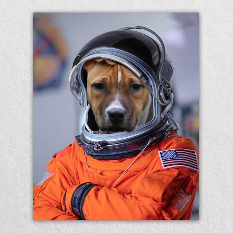 Custom Pet Astronaut Portrait Animal Portraits On Canvas