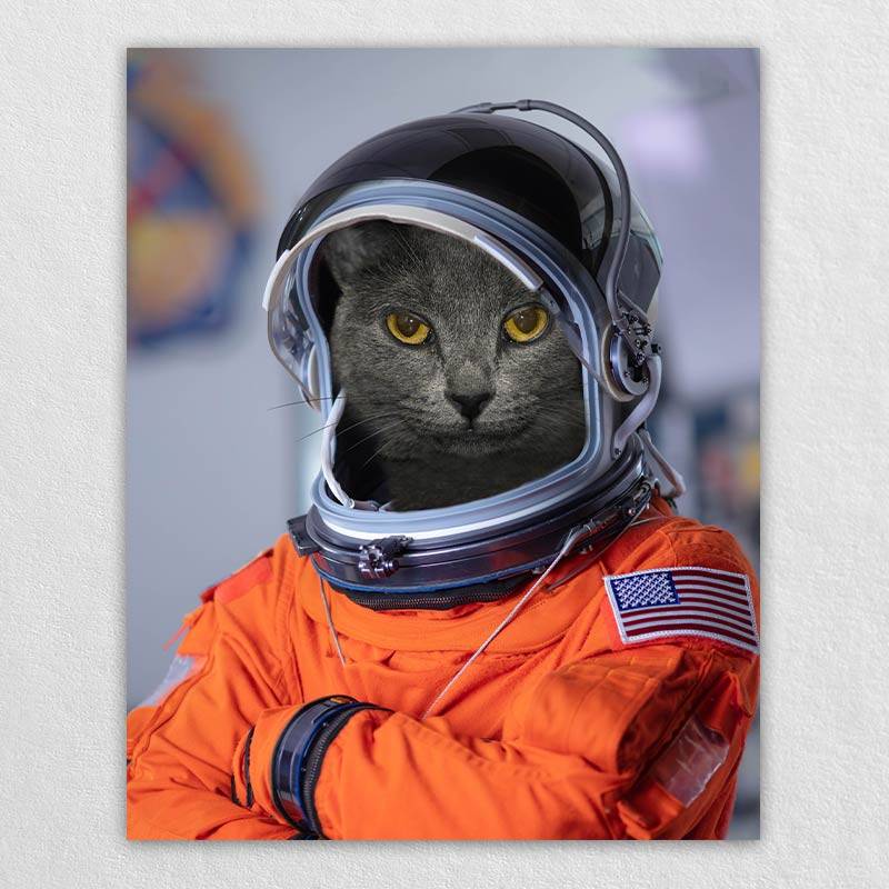 Custom Pet Astronaut Portrait Animal Portraits On Canvas