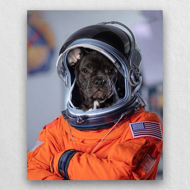 Custom Pet Astronaut Portrait Animal Portraits On Canvas