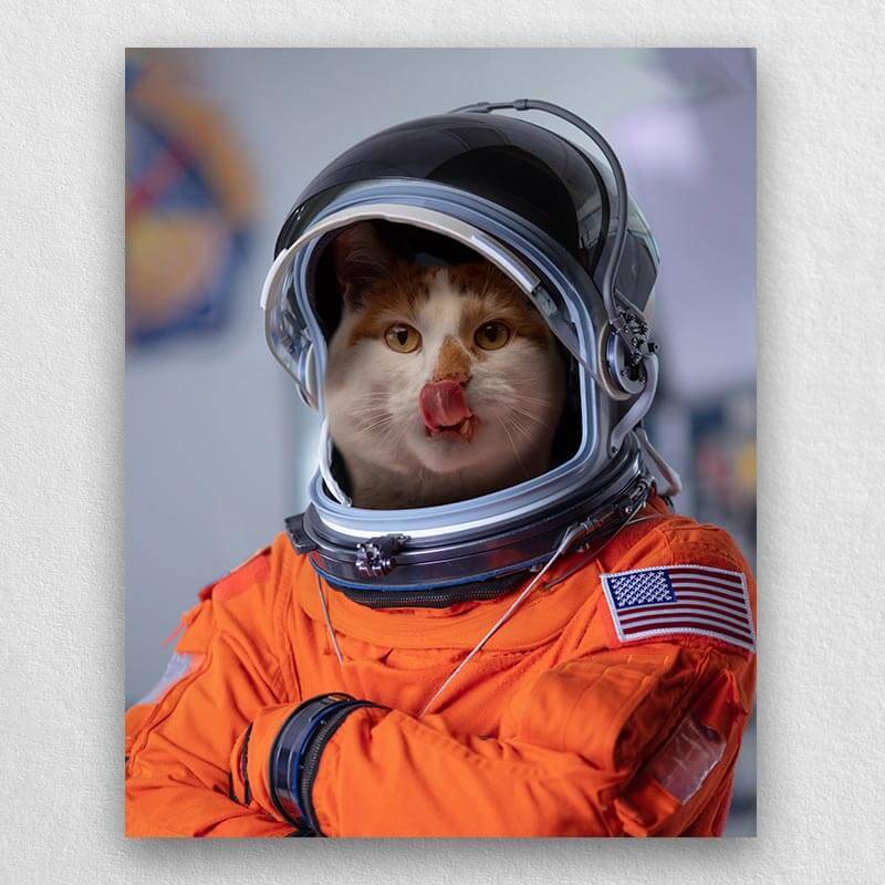 Custom Pet Astronaut Portrait Animal Portraits On Canvas