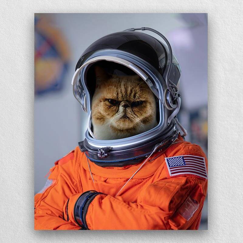 Custom Pet Astronaut Portrait Animal Portraits On Canvas