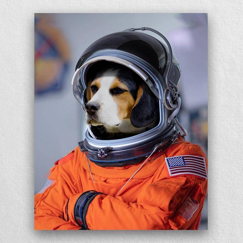 Custom Pet Astronaut Portrait Animal Portraits On Canvas