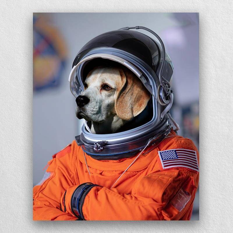 Custom Pet Astronaut Portrait Animal Portraits On Canvas