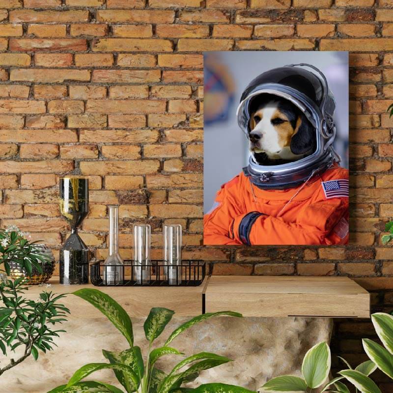 Custom Pet Astronaut Portrait Animal Portraits On Canvas