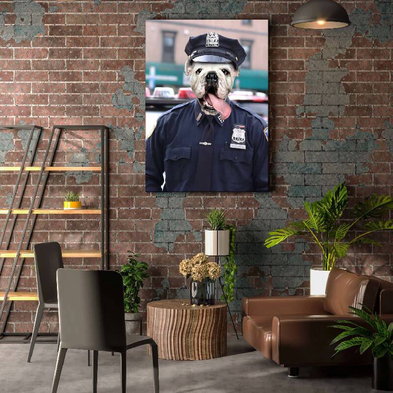 Police Officer Unique Pet Portraits Custom Pet Pictures