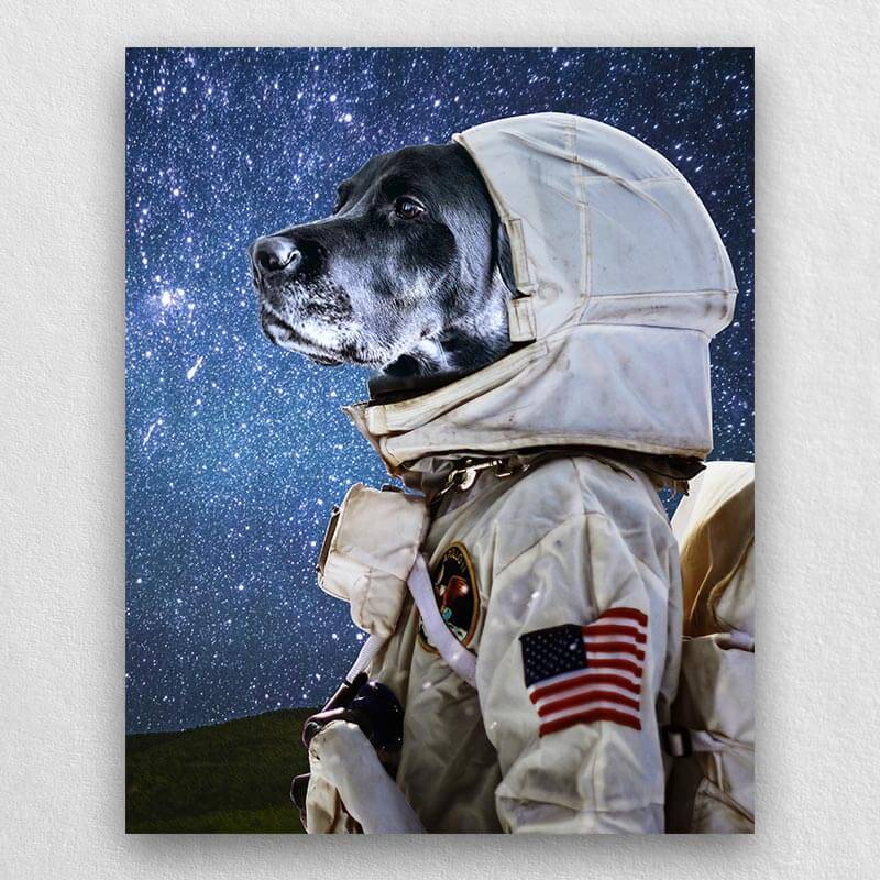 Dog Portrait Astronaut Custom Pet Canvas Portraits