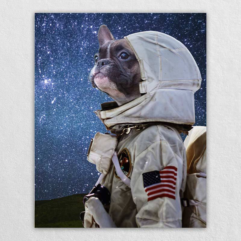 Dog Portrait Astronaut Custom Pet Canvas Portraits