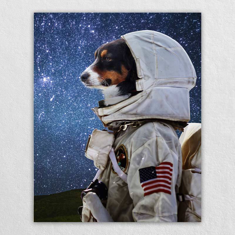 Dog Portrait Astronaut Custom Pet Canvas Portraits