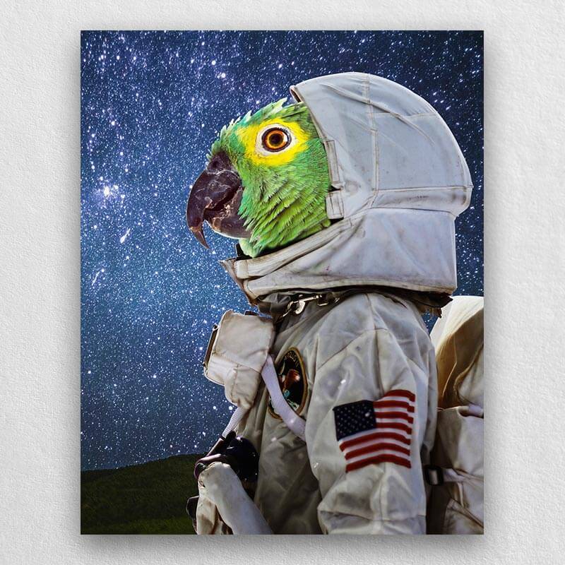 Dog Portrait Astronaut Custom Pet Canvas Portraits