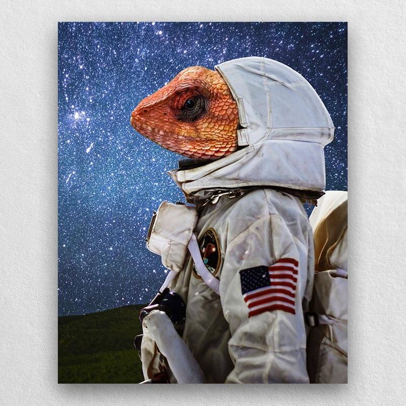 Dog Portrait Astronaut Custom Pet Canvas Portraits