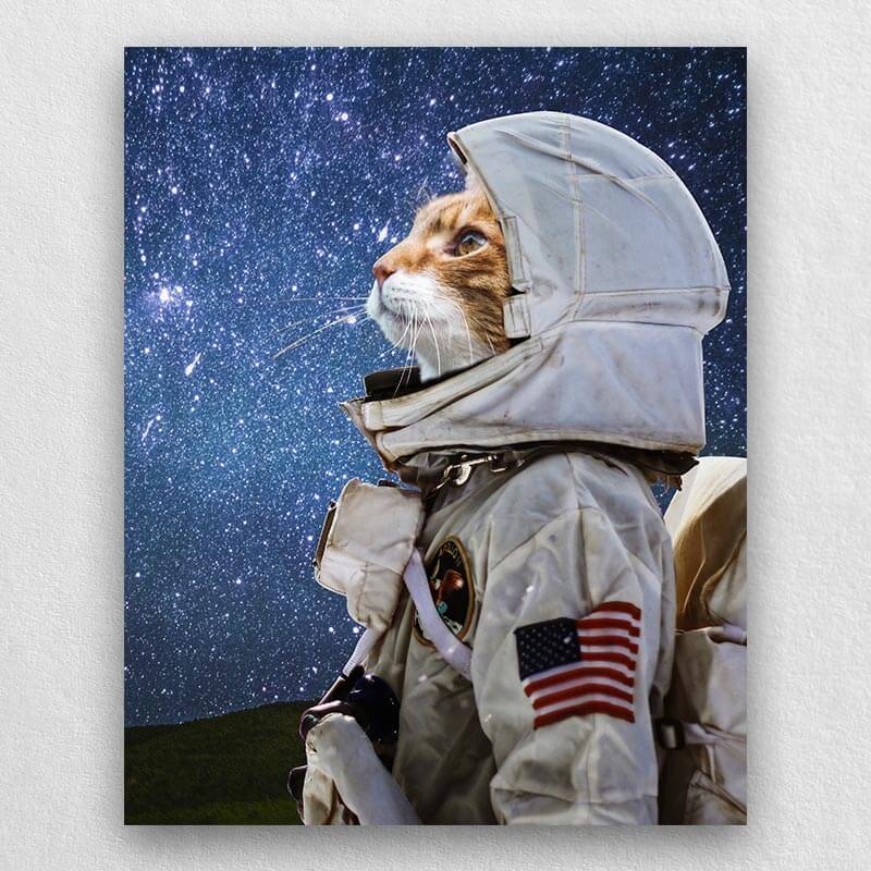 Dog Portrait Astronaut Custom Pet Canvas Portraits