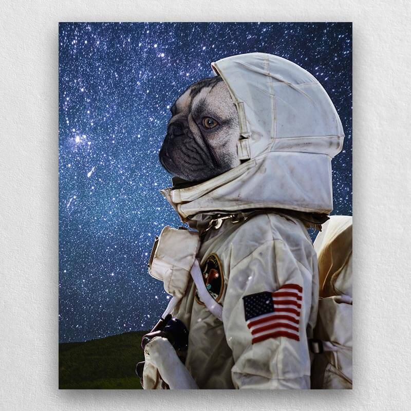 Dog Portrait Astronaut Custom Pet Canvas Portraits