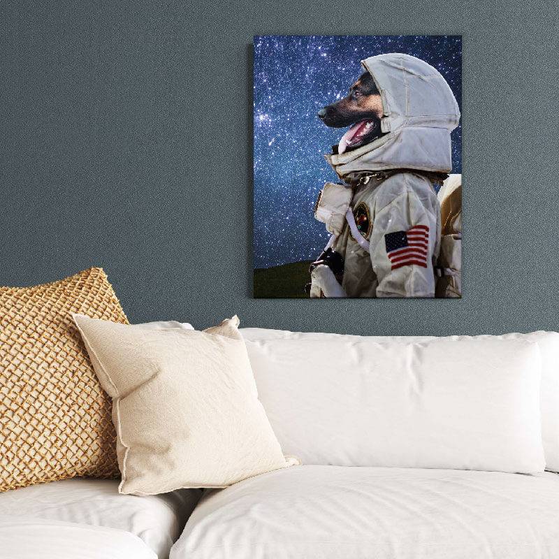 Dog Portrait Astronaut Custom Pet Canvas Portraits