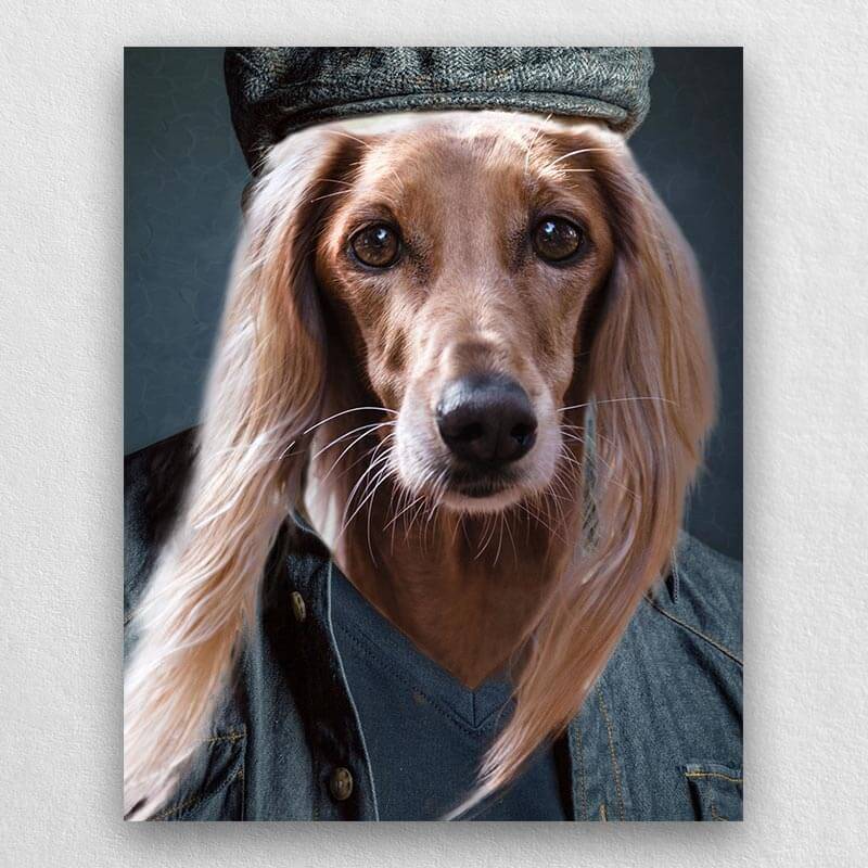 Casual Cowboy Pet Dog Portraits In Costume