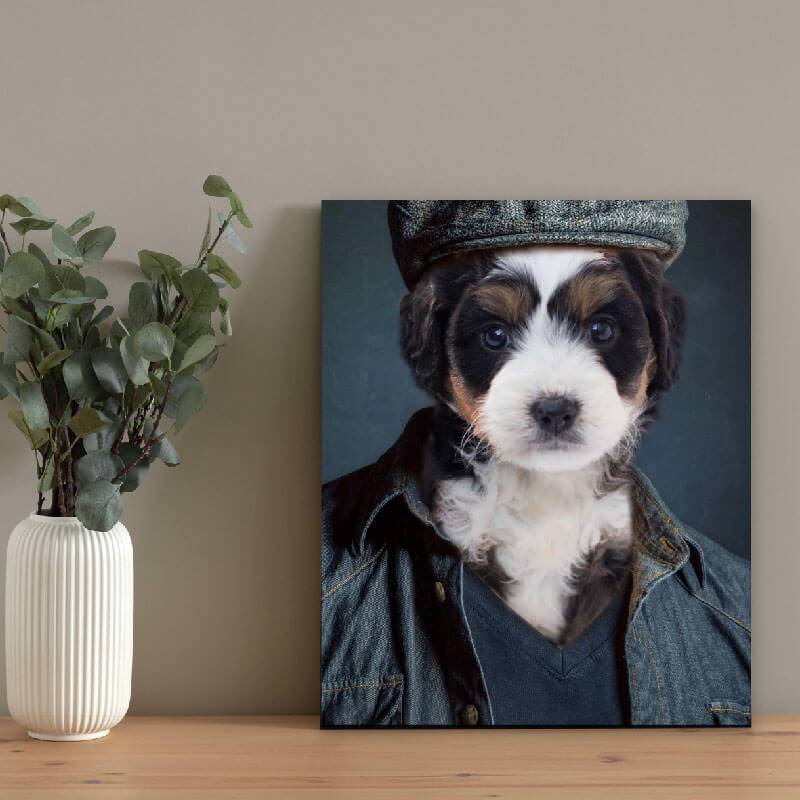 Casual Cowboy Pet Dog Portraits In Costume