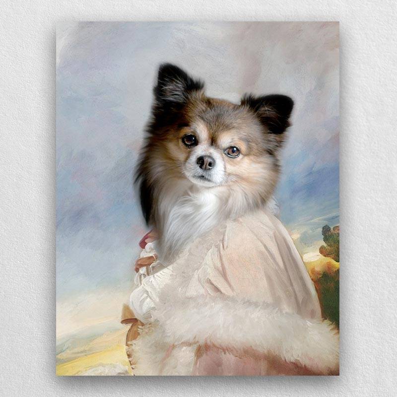 Classy Lady Pet Portraits Personalized Dog Paintings On Canvas