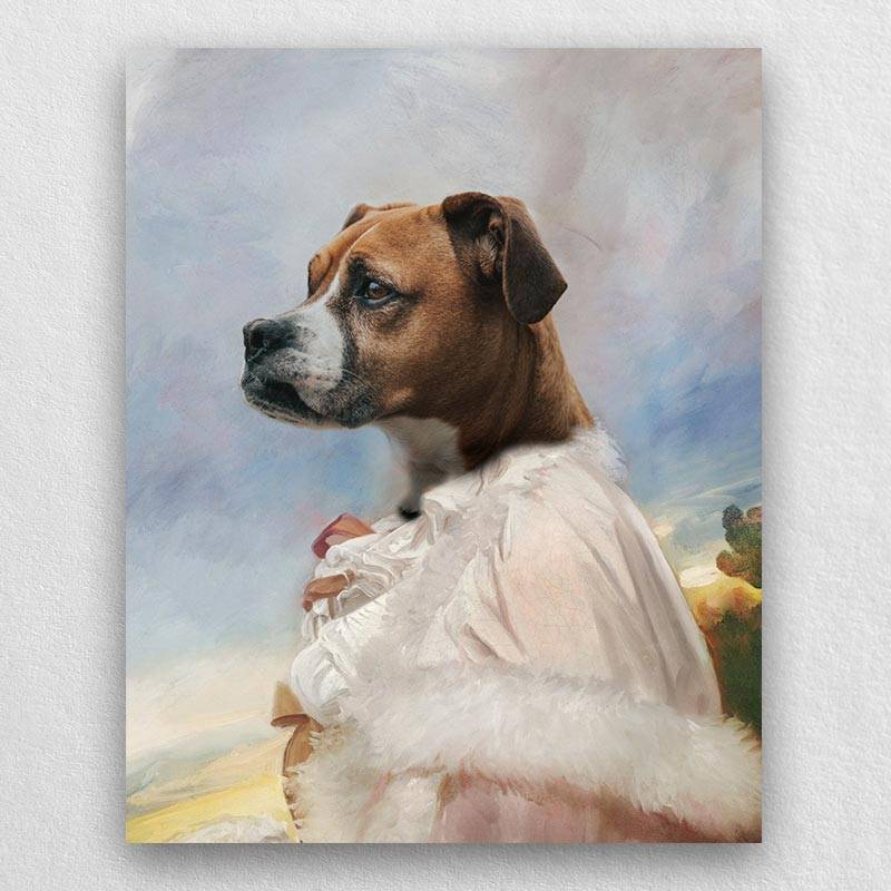 Classy Lady Pet Portraits Personalized Dog Paintings On Canvas